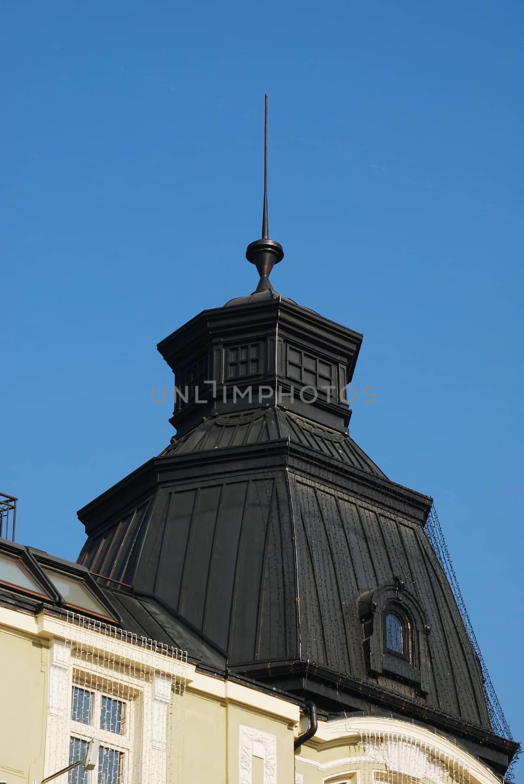 Top of 19th century European building details and close-ups