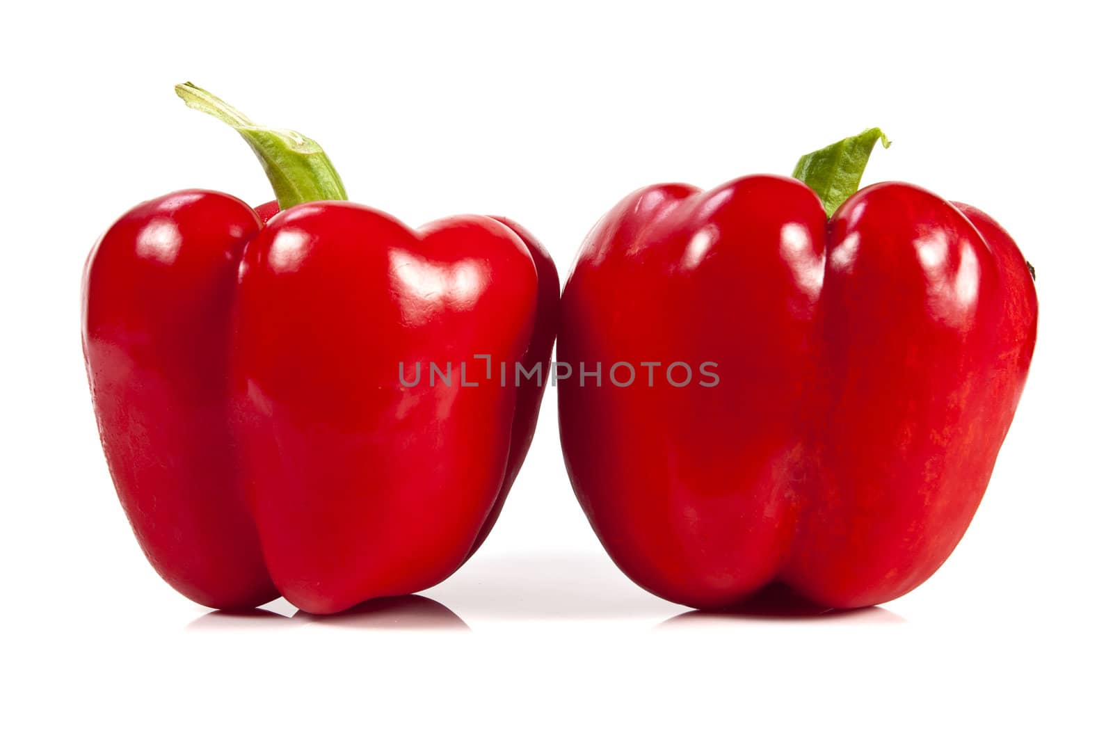 Red bell pepper on white background