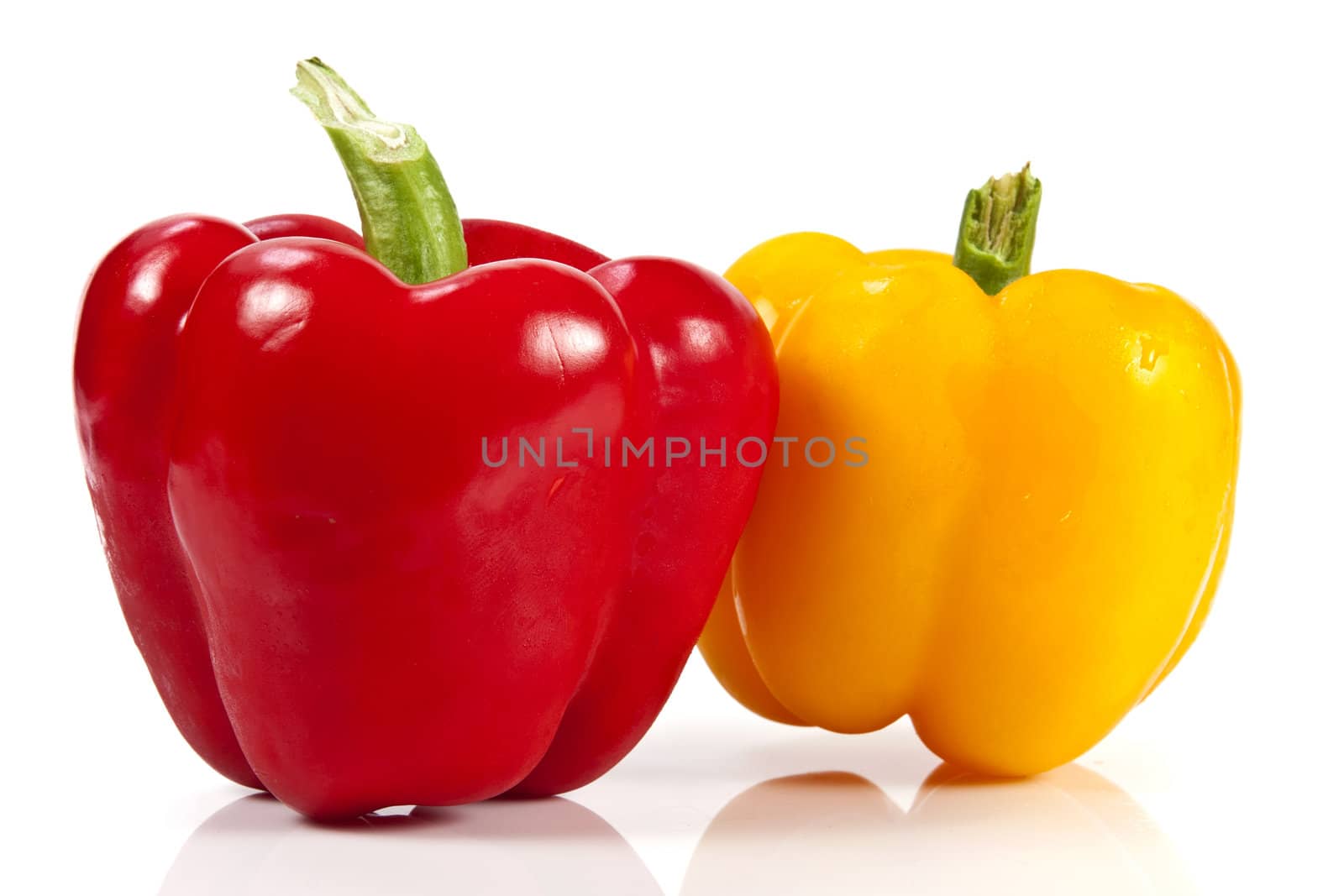 Red and yellow bell pepper by posterize