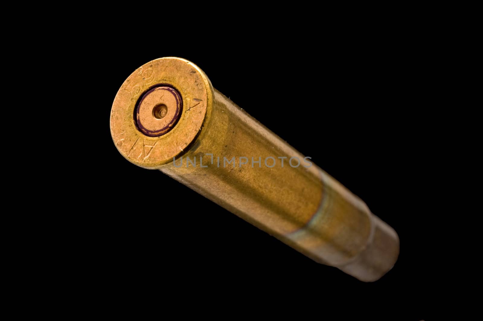 Dirty Used .303 British shell casing on black