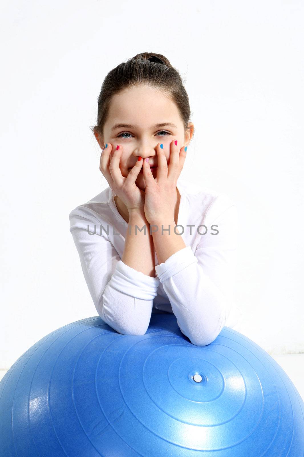 Portrait of little girl with a rubber ball by robert_przybysz