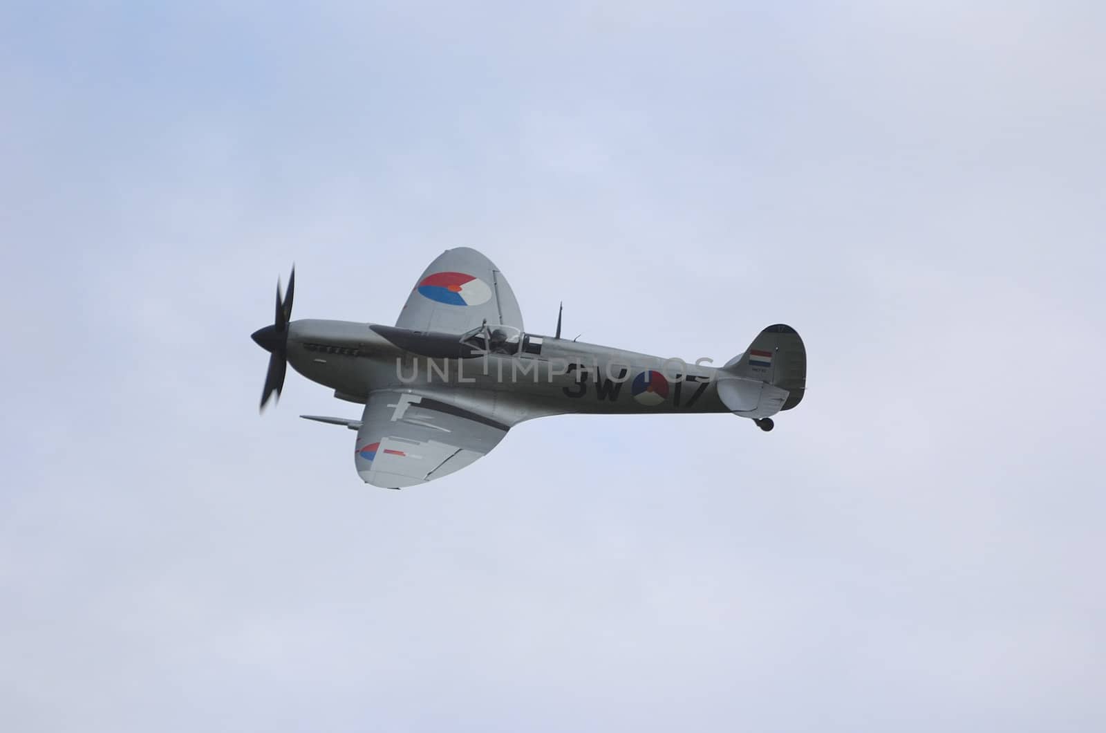 EDE, THE NETHERLANDS - SEPTEMBER 18: Dutch SUpermarine Spitfire at the Jan Hilgers Memorial / Airborne drop Arnhem 1944 Memorial in Ede, The Netherlands on September 18, 2010