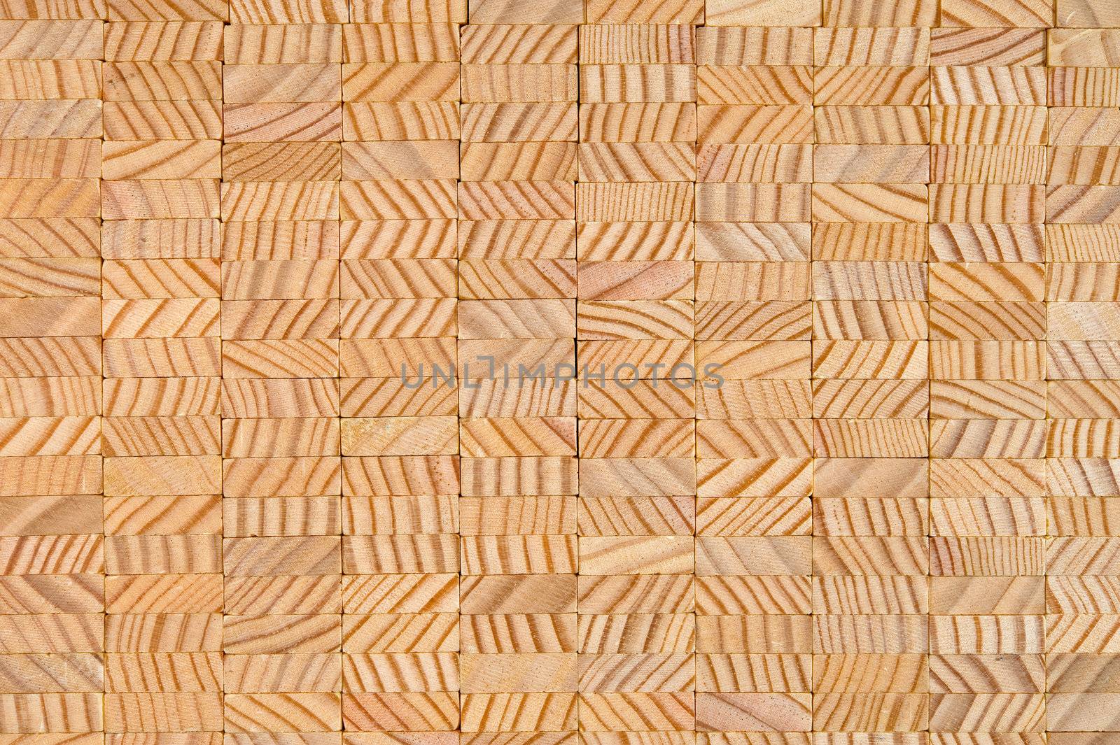 Neatly stacked wooden planks