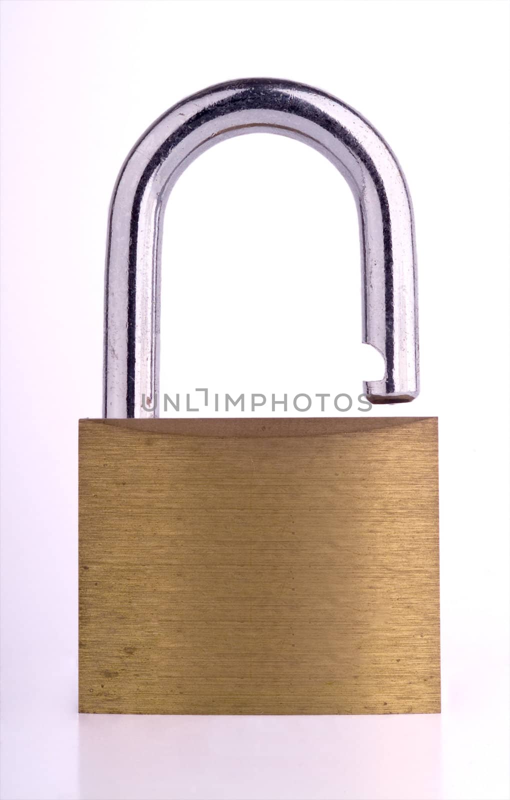 Old open brass and nickel padlock