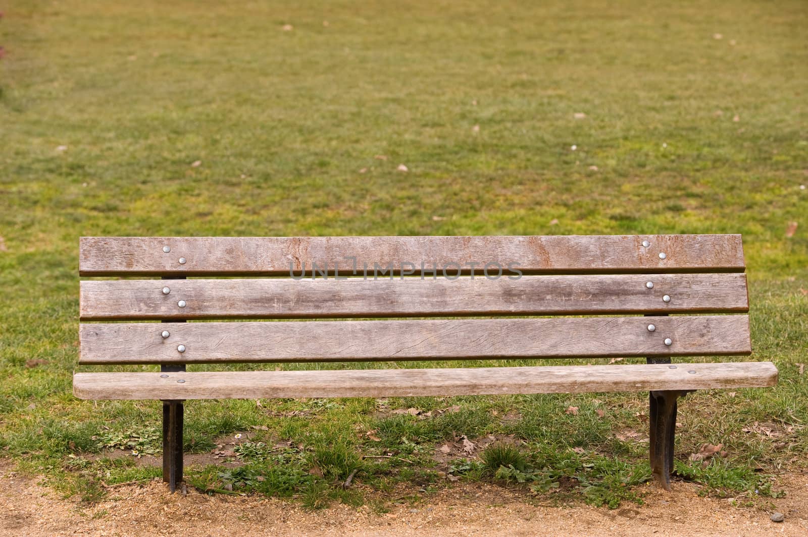 Old flaked Park bench 