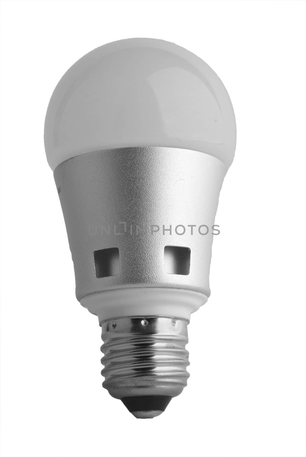  LED light bulb on white surface