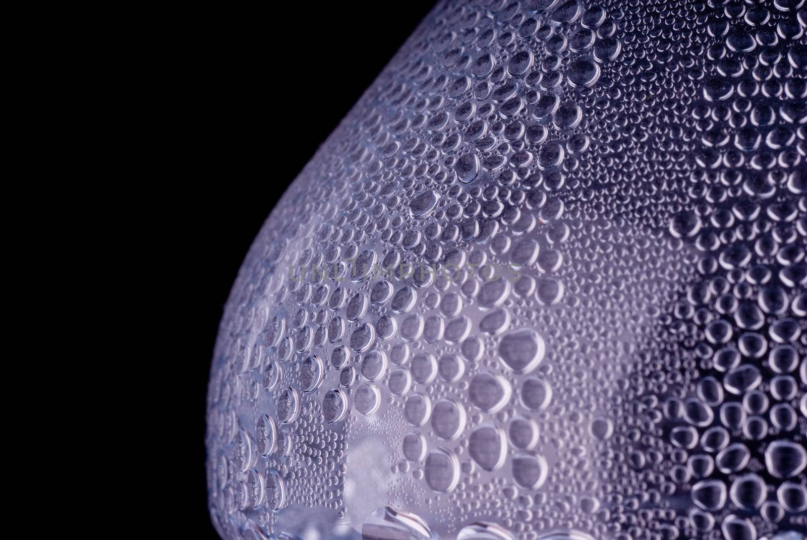 Water droplets on a bottle