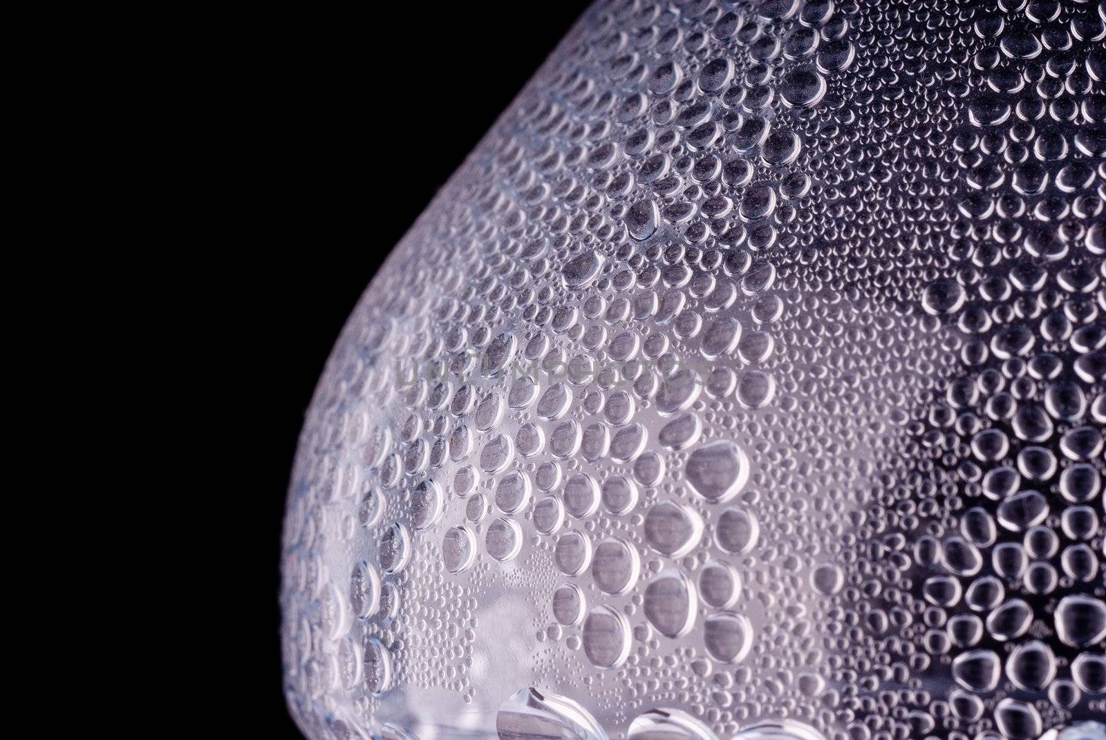 Water droplets on a bottle