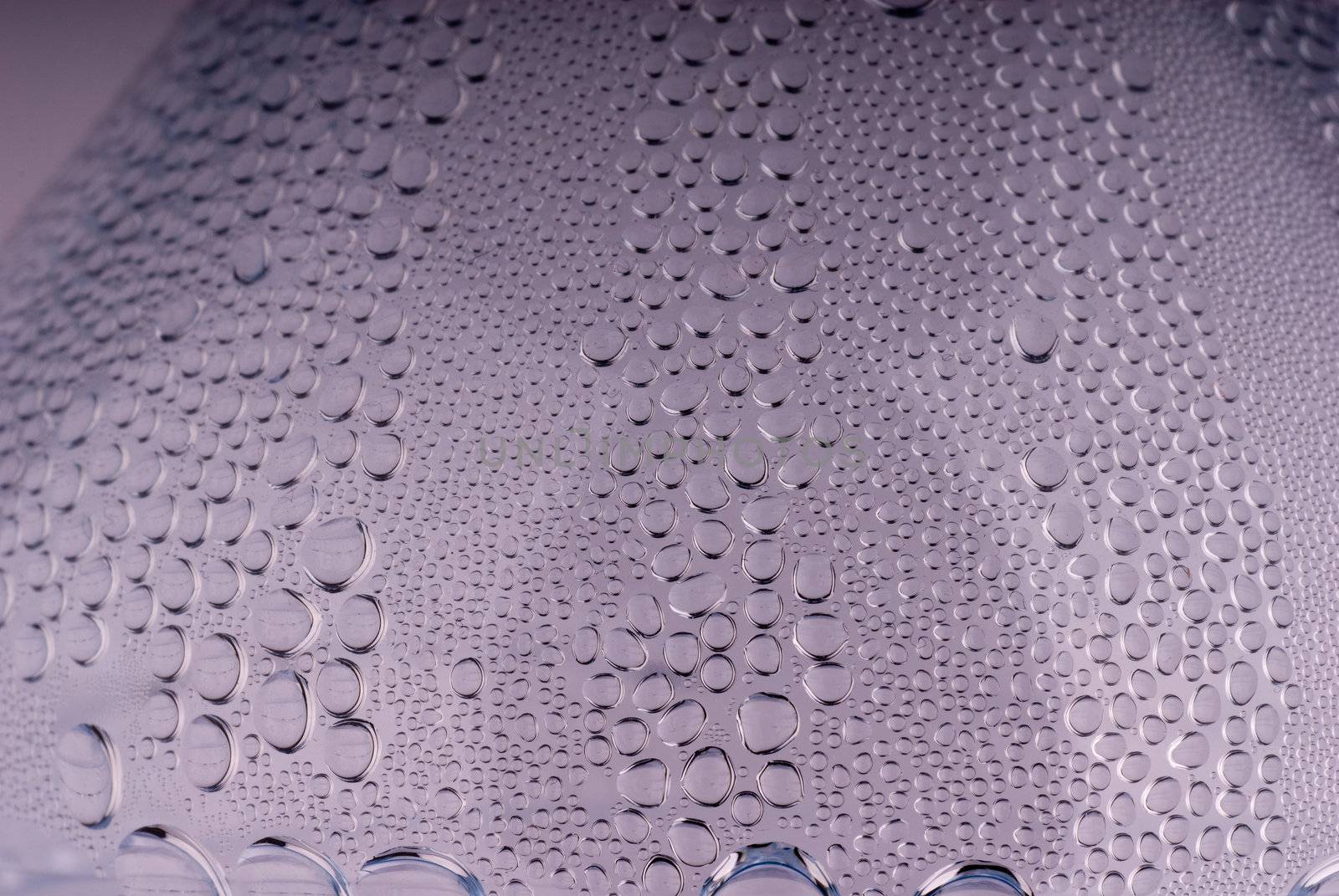 Water droplets on a bottle