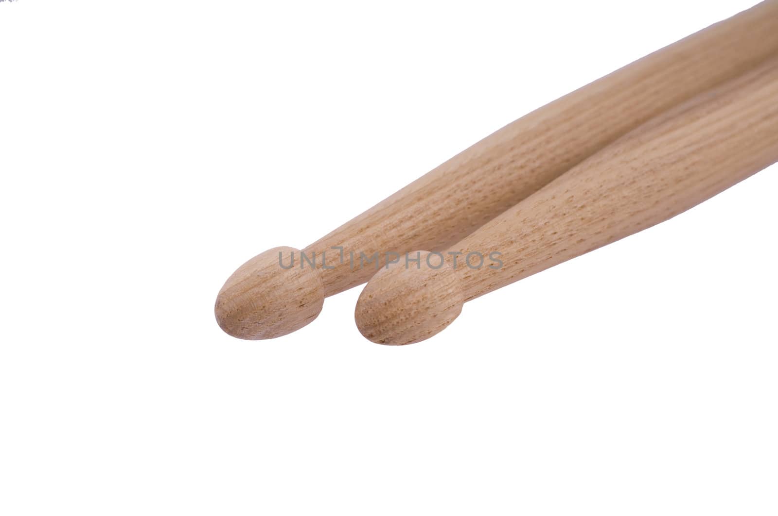 Two hickory drum stick tips