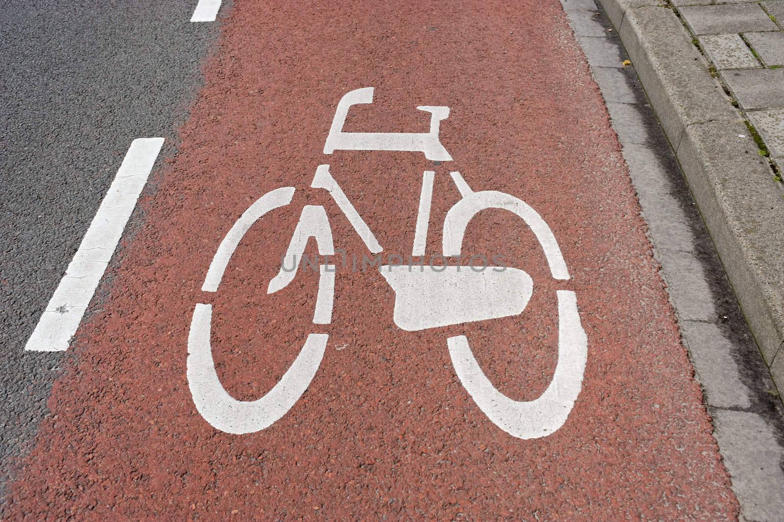 White bicycle on cycle way