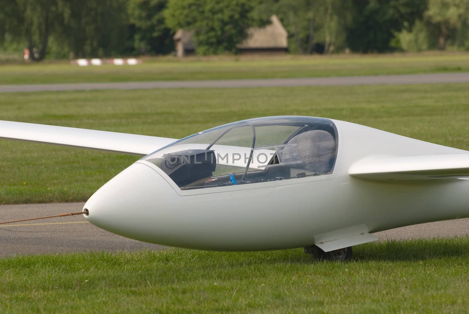 White fiber glas sail plane