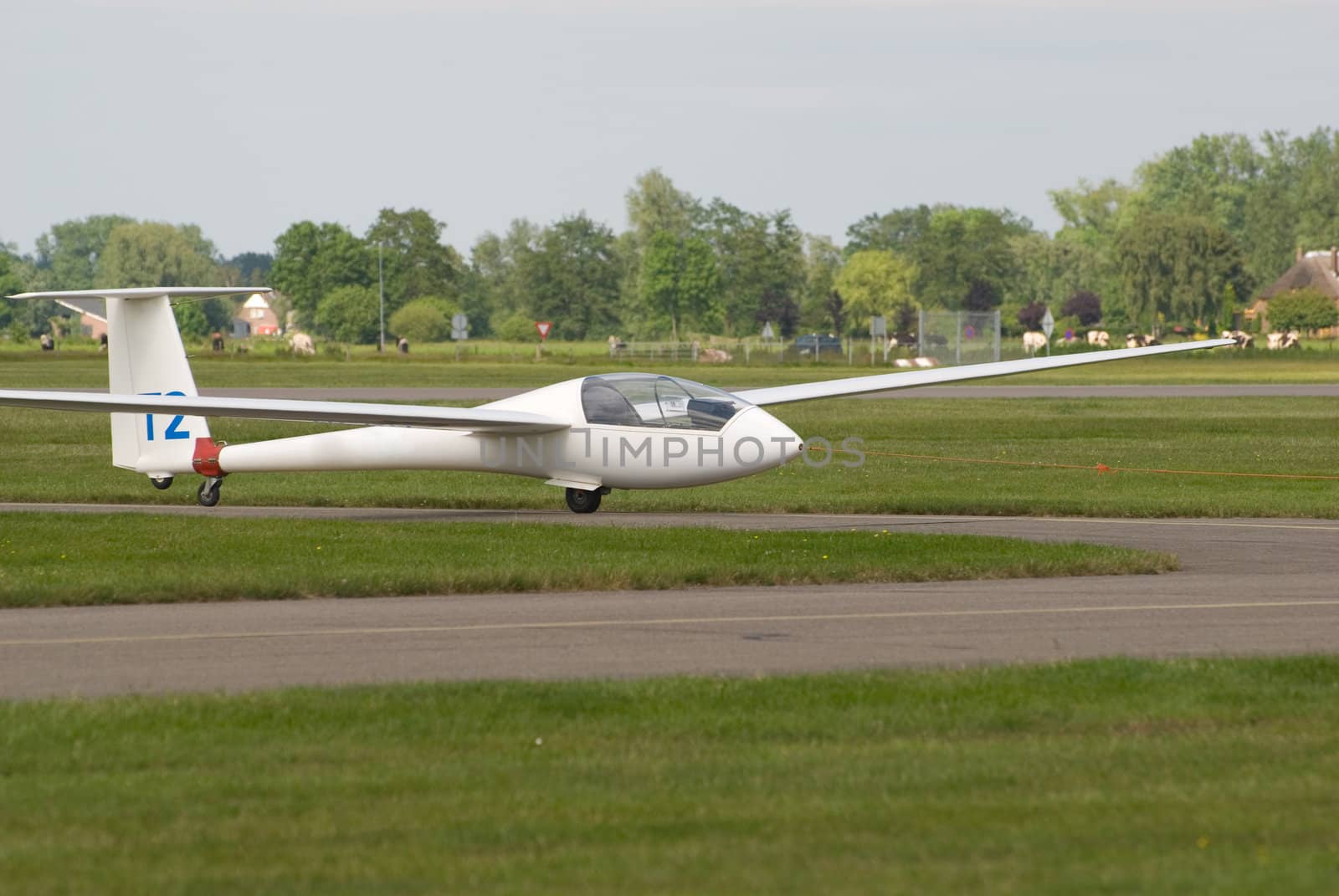 White fiber glas sail plane