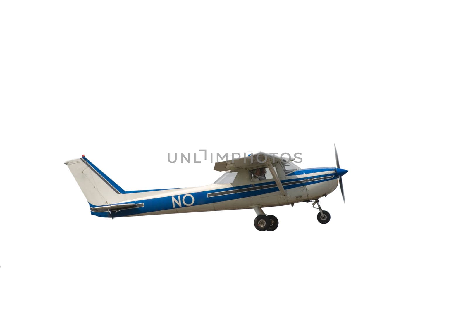 Small airplane isolated on white background