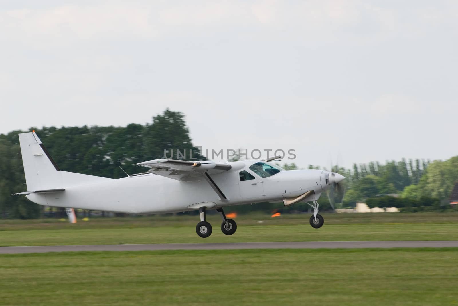 Small airplane on runway