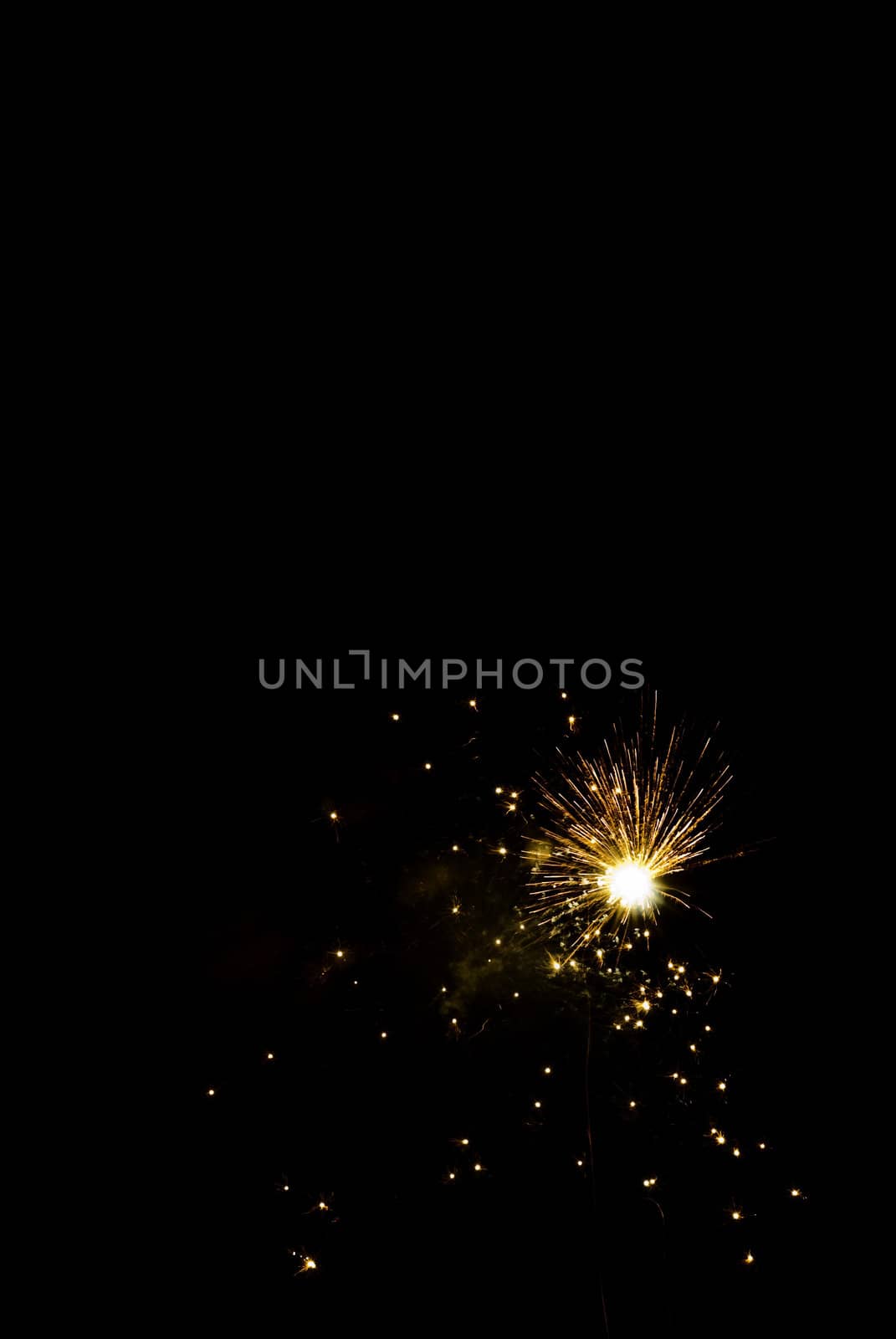 Exploding Arial fireworks on black sky