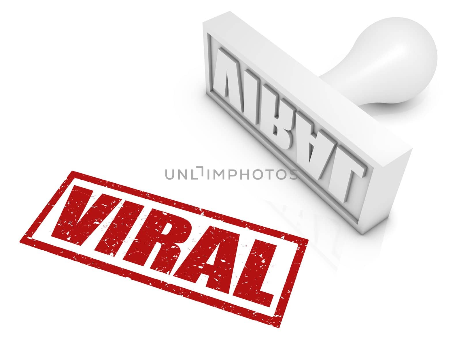 VIRAL rubber stamp. Part of a rubber stamp series.