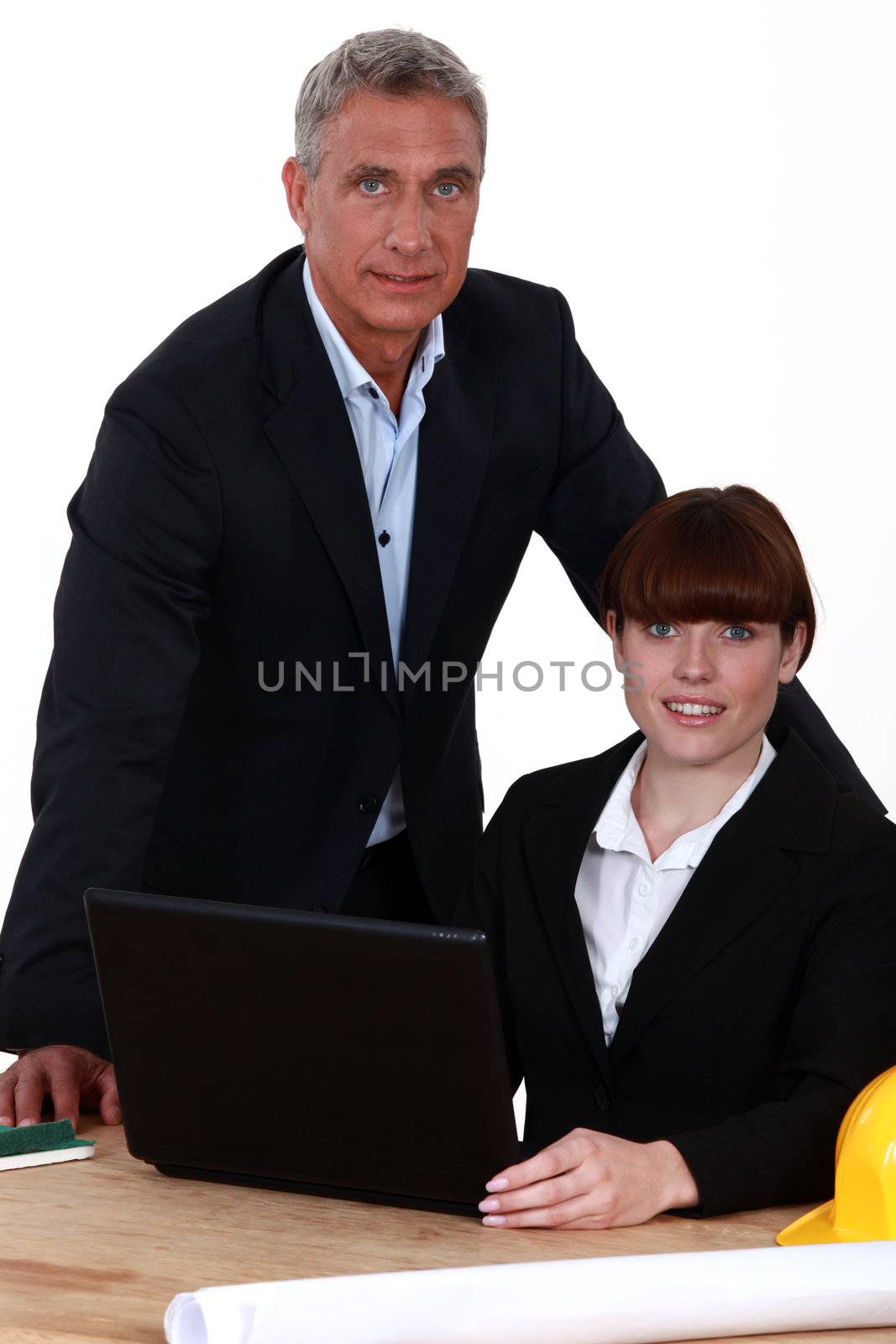 Business people at a laptop