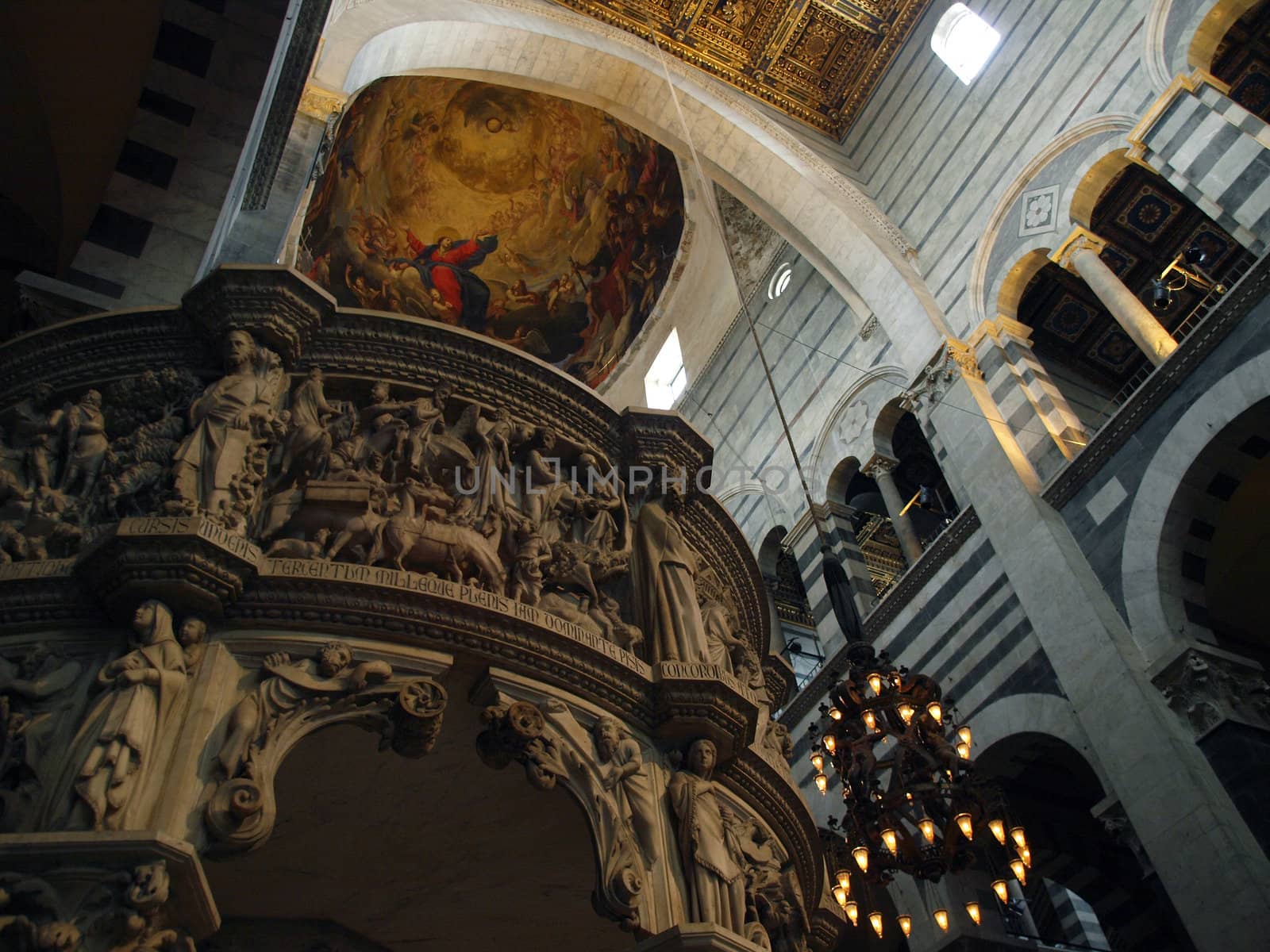 Pisa - Duomo interior.  Pulpit by Giovanni Pisano