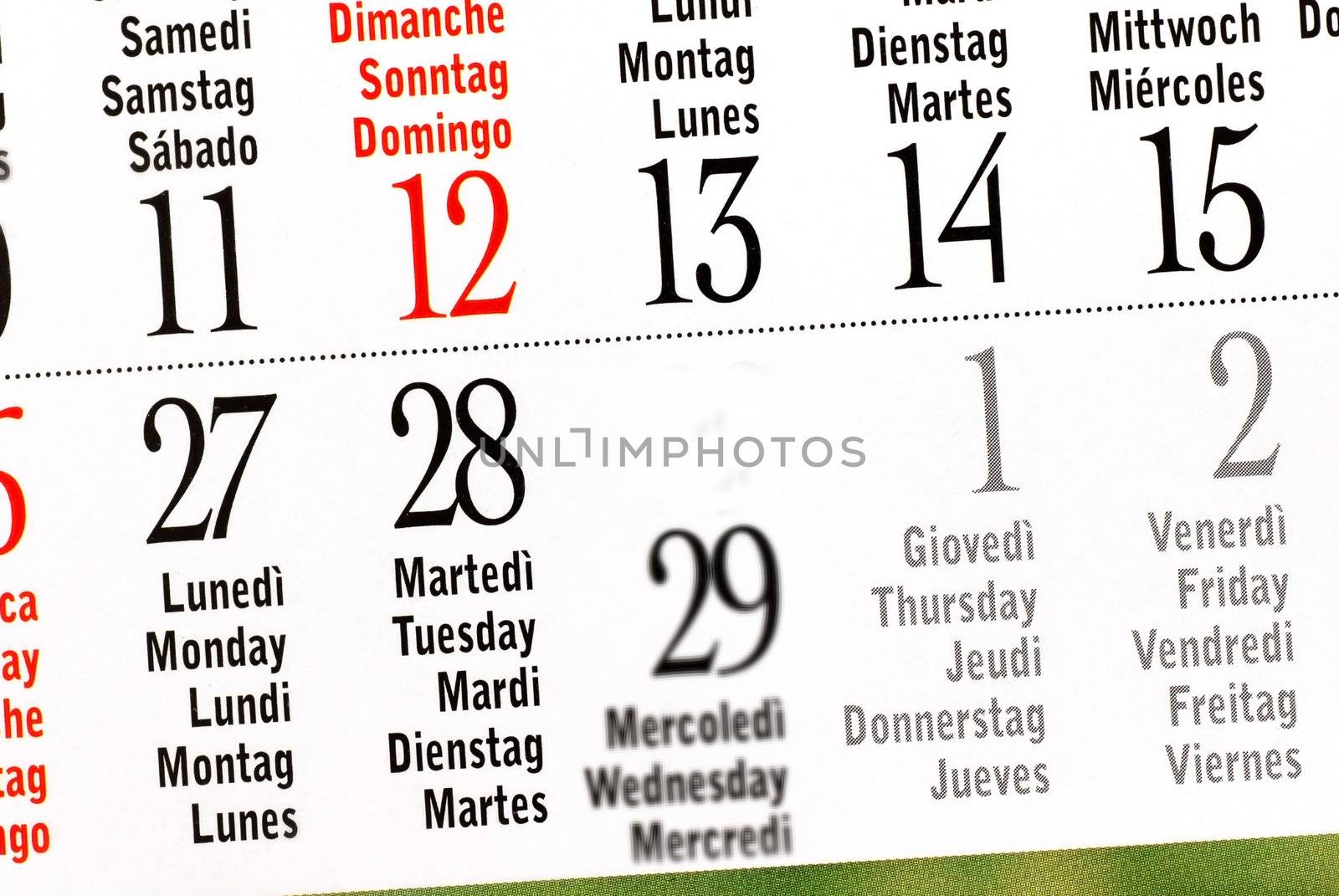 Calendar of leap year, February by simply