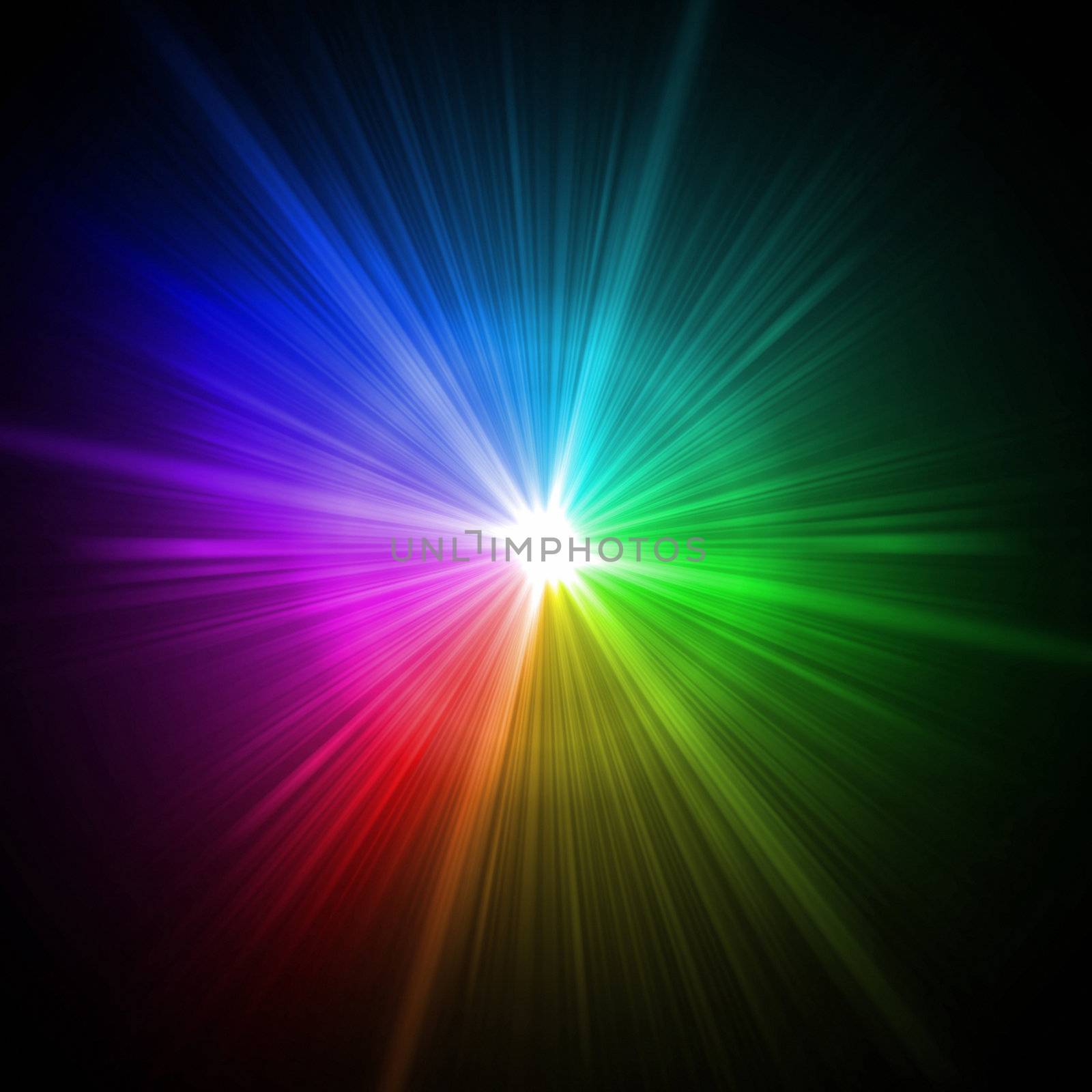 Abstract colorful lens flare light over blue background