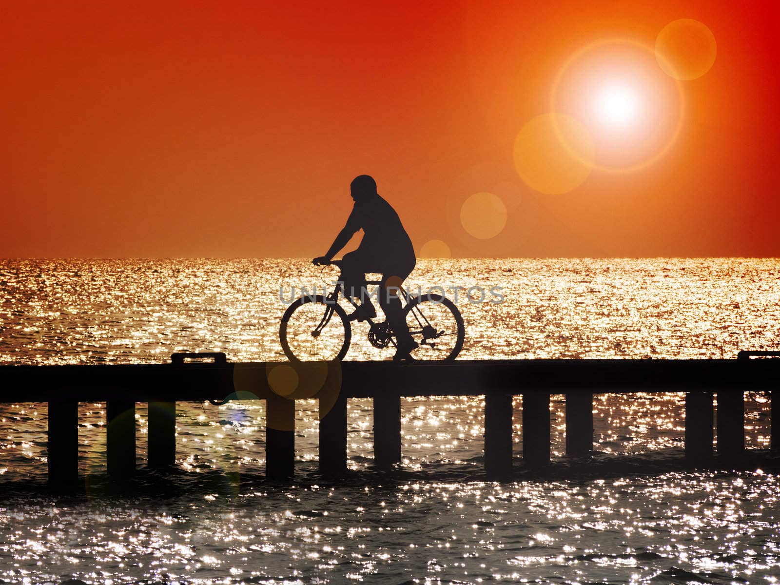 Bicycling at sunset by f/2sumicron