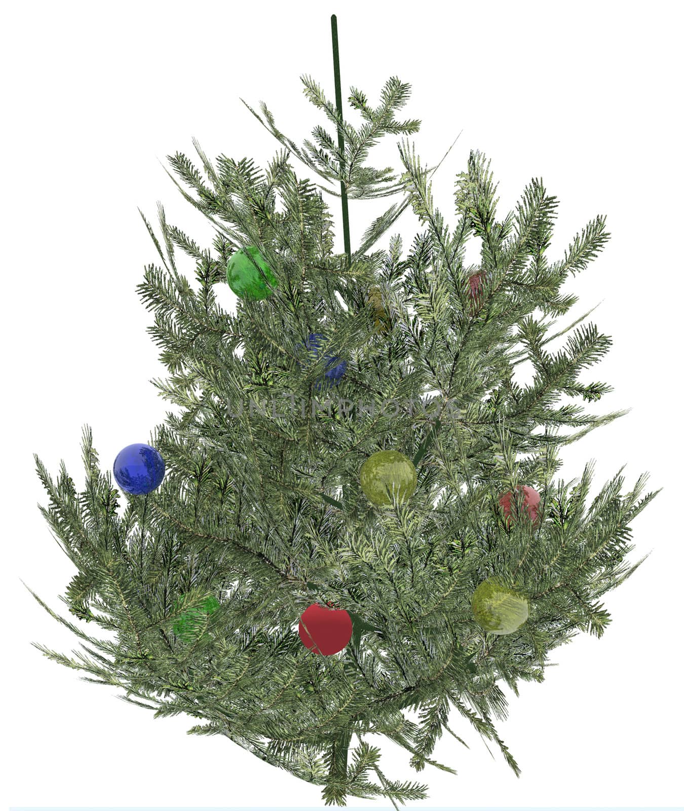 Christmas fur-tree with elements of toys (computer simulation) 
