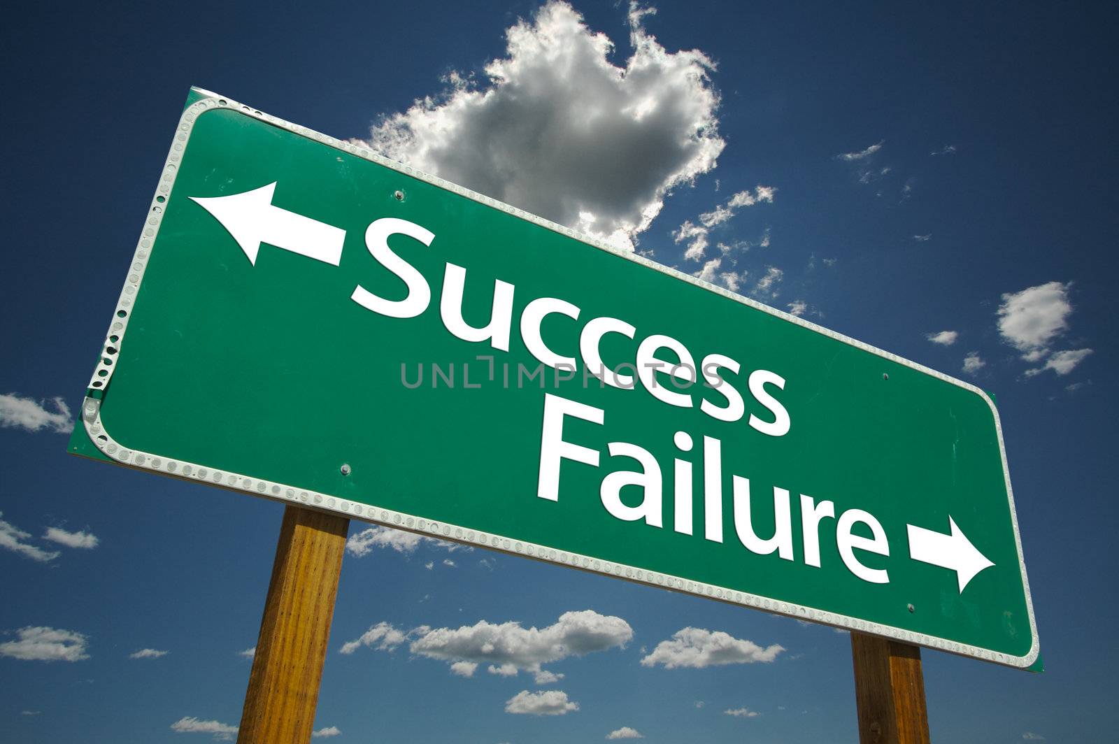 Success, Failure Road Sign by Feverpitched