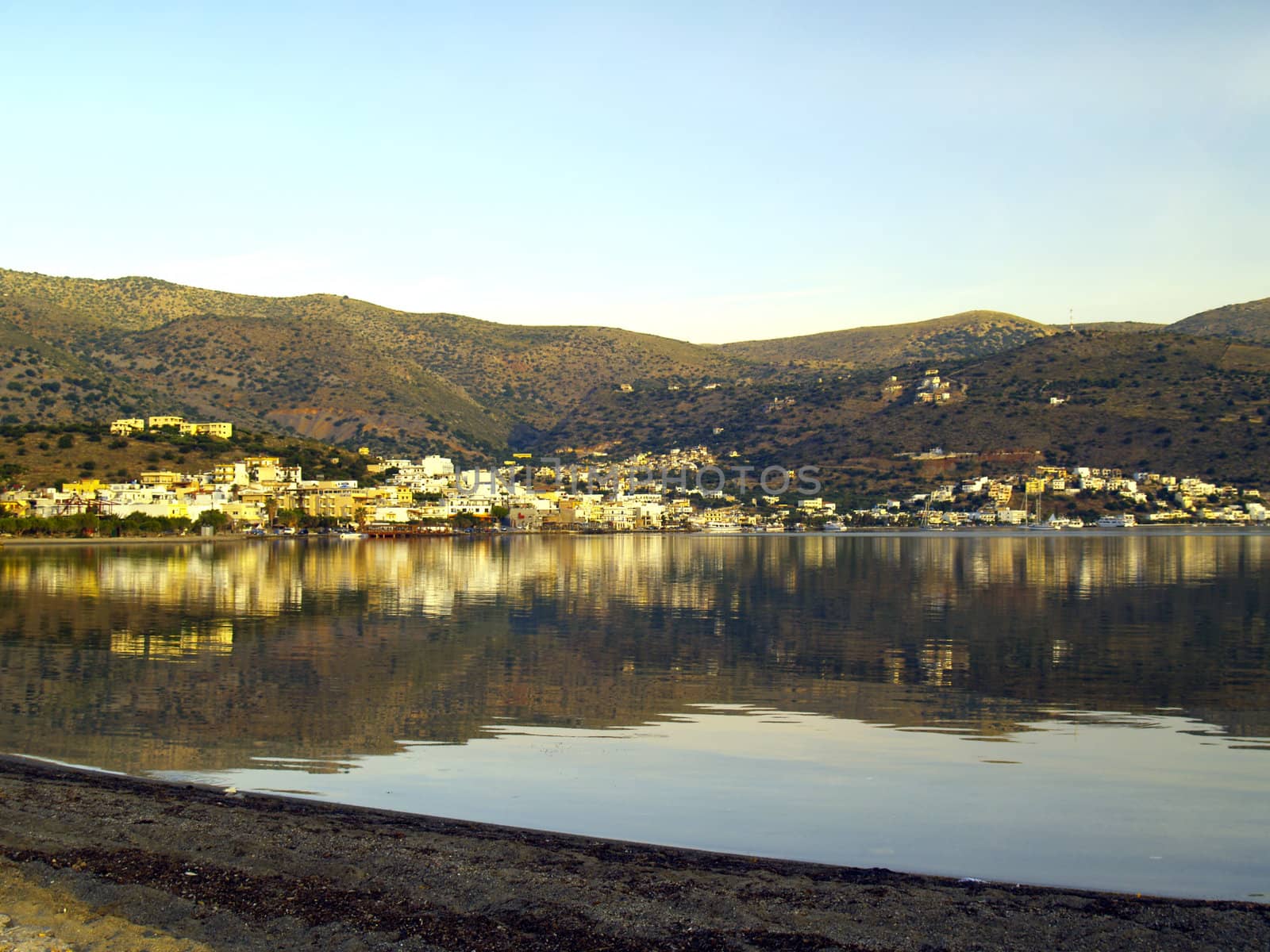 elounda, crete, greece in early morning light