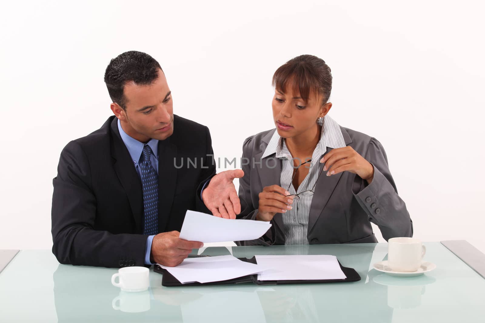 Business couple having heated discussion