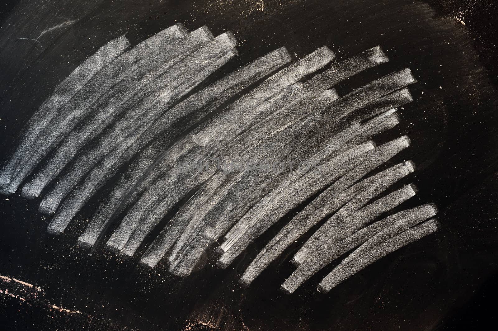 Dirty blackboard with white chalk dust and smudges
