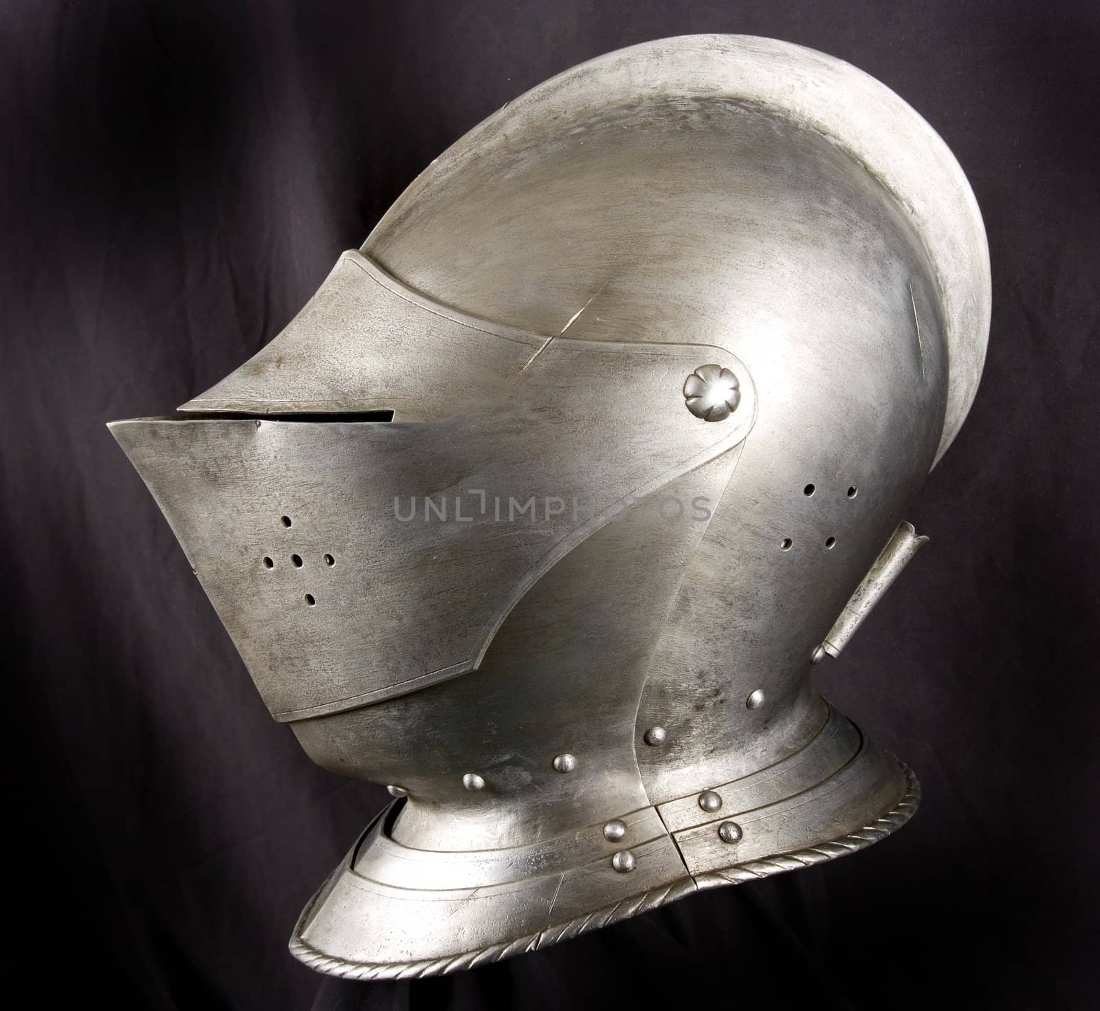 Armour of the medieval knight. Metal protection of the soldier against the weapon of the opponent