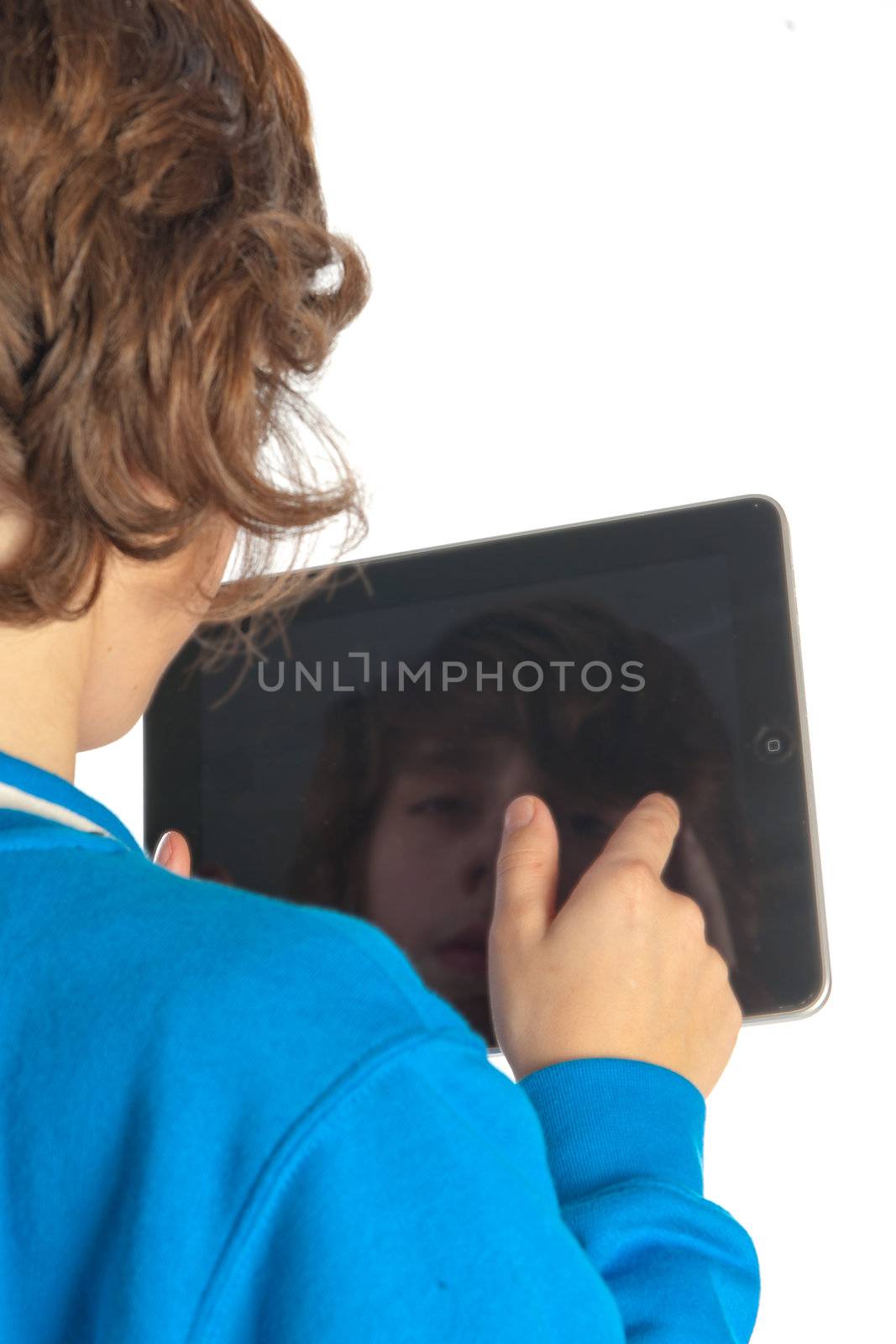 a teenager with a tablet