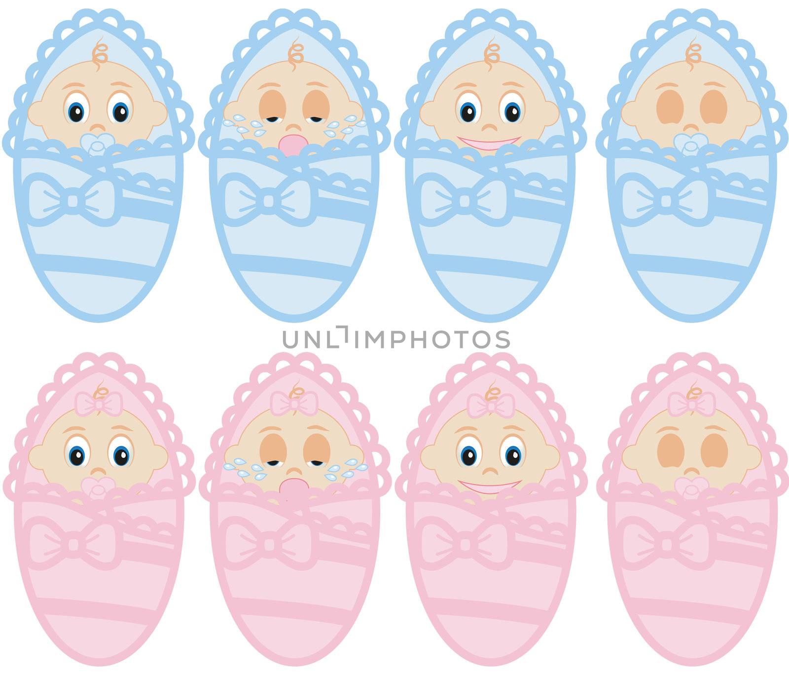 infants on white boy and girl vector illustration