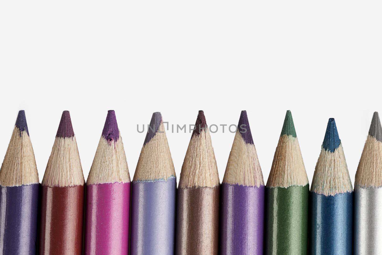 Color pencils with copyspace above
