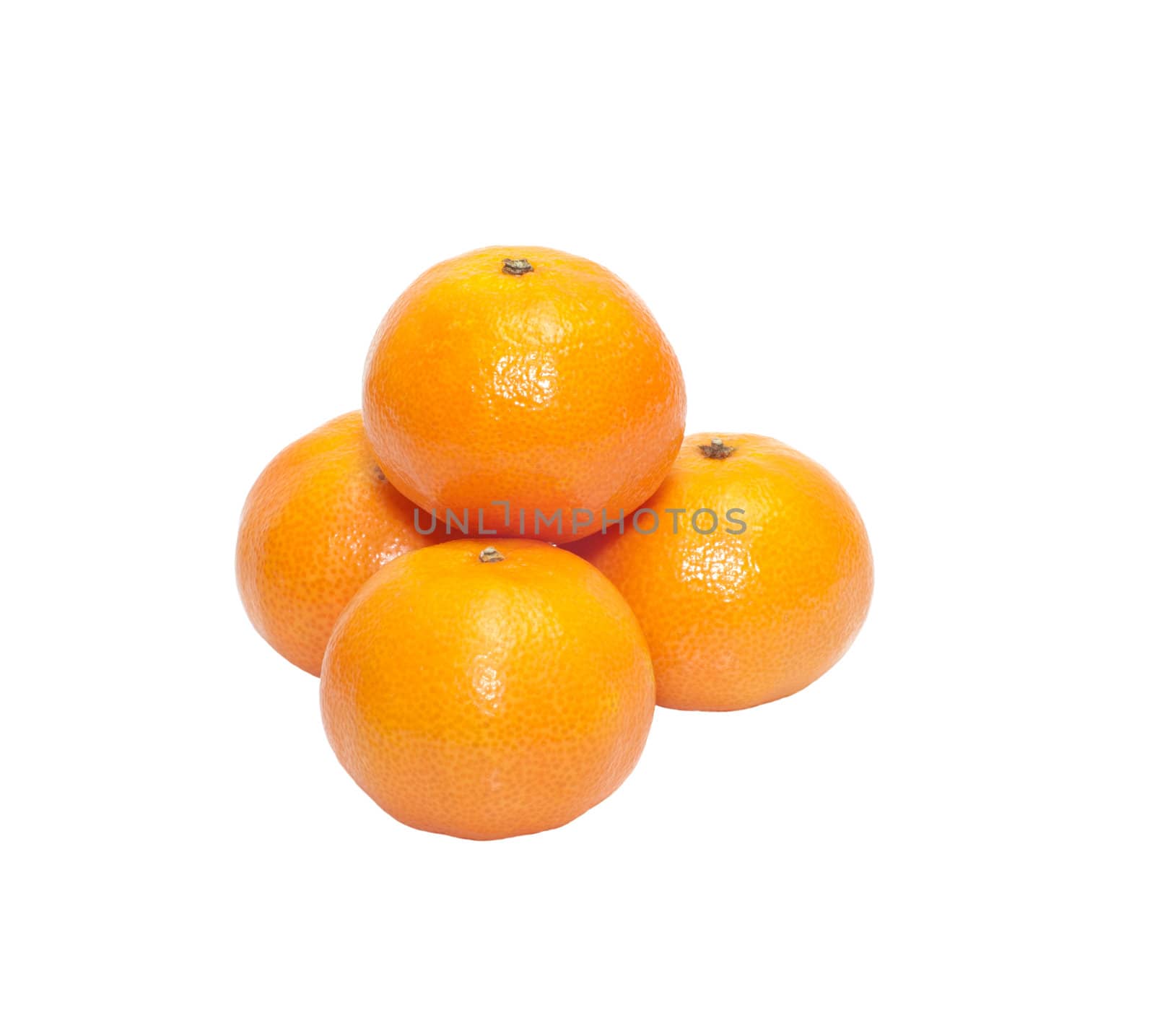 Ripe tangerines it is isolated on a white background.