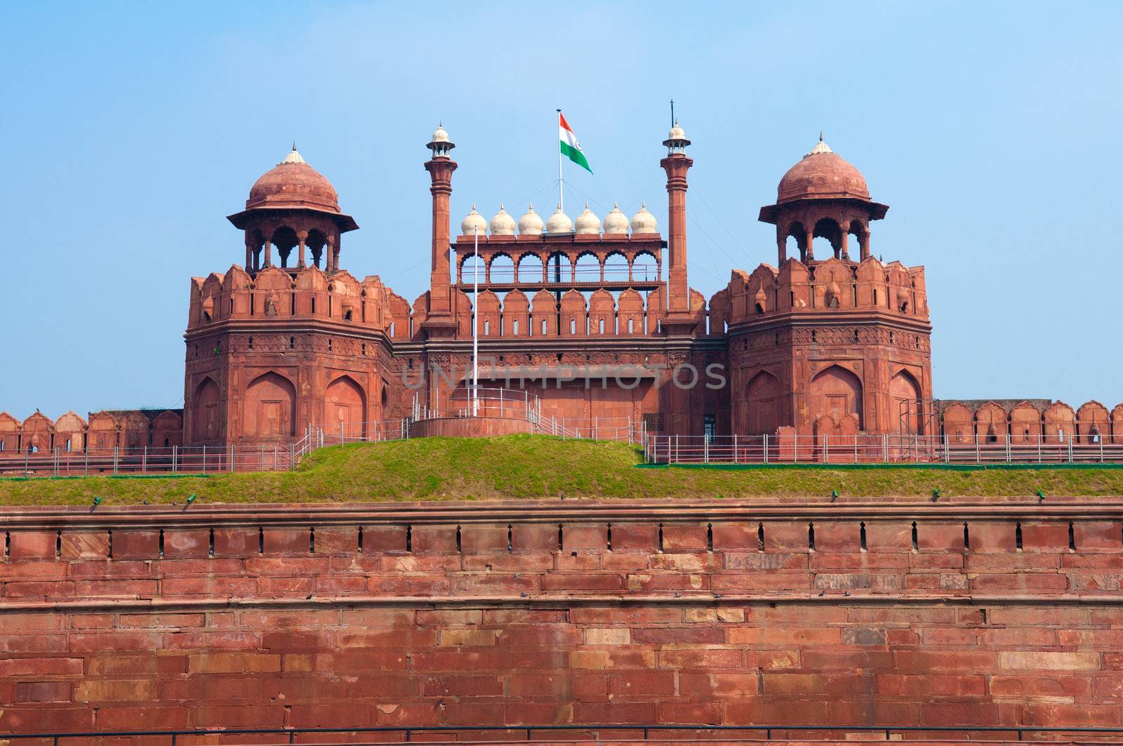 Red Fort of New Delhi, India built by the mughal empire