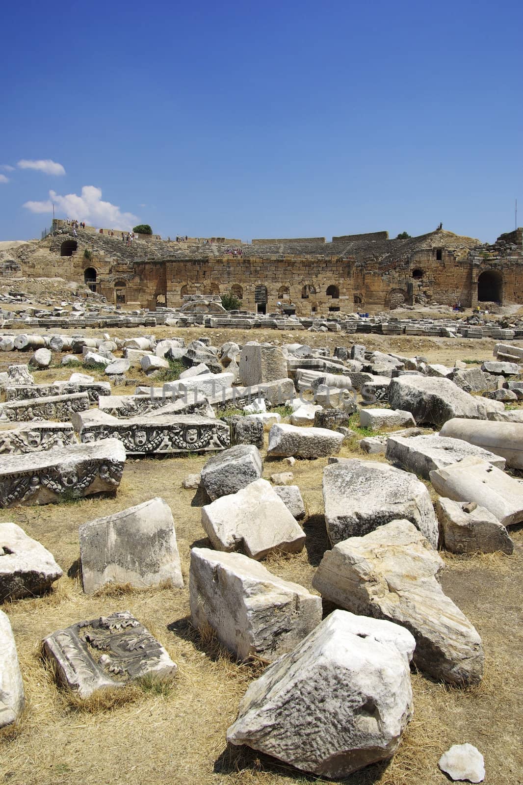 Ruins od ancient city Hierapolis. Pamukkale, Turkey. by borodaev