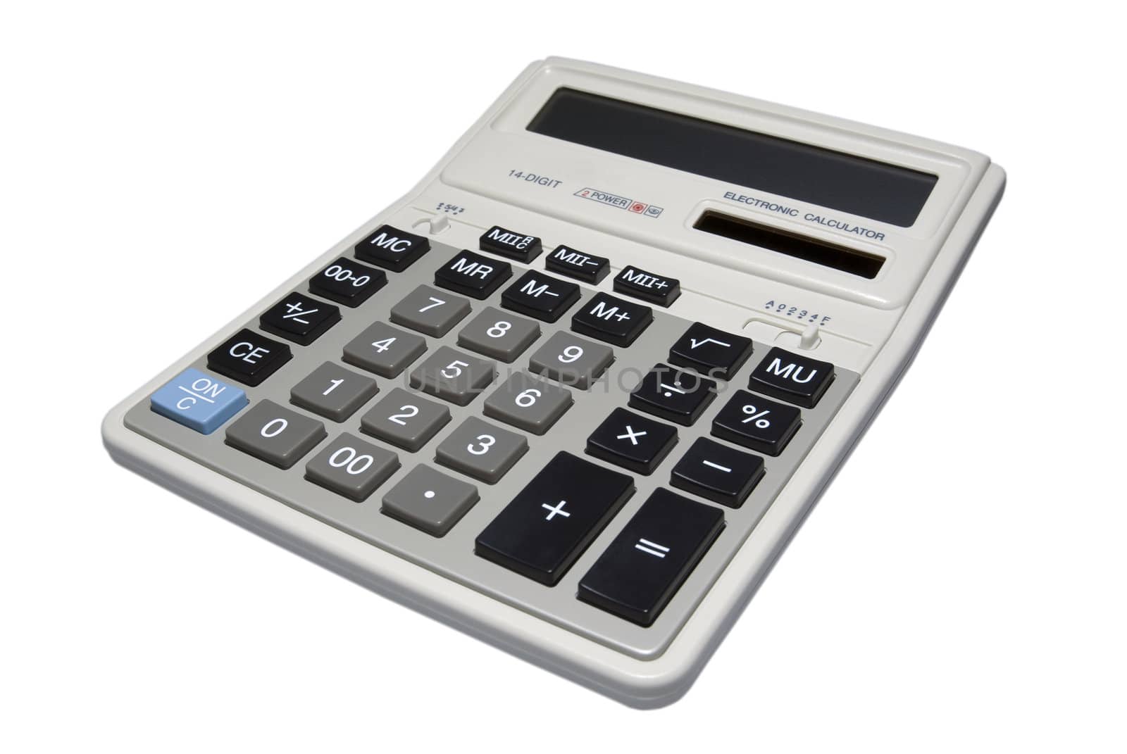 Calculator isolated on white background with clipping path.