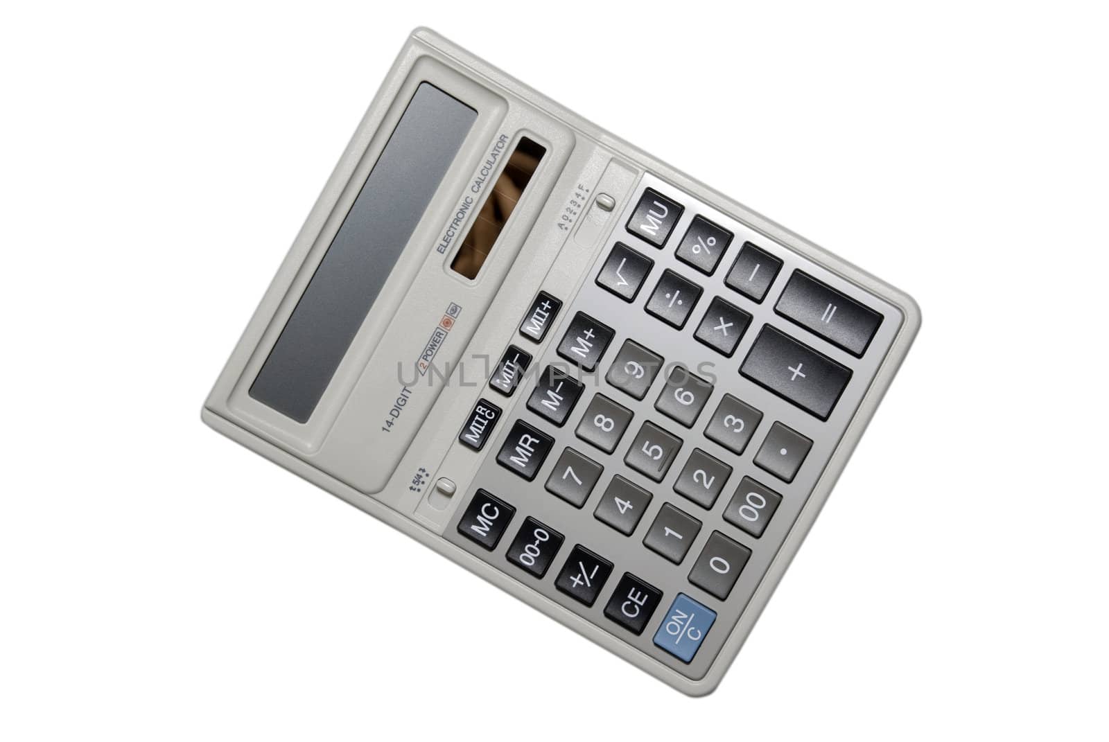 Calculator isolated on white background with clipping path.