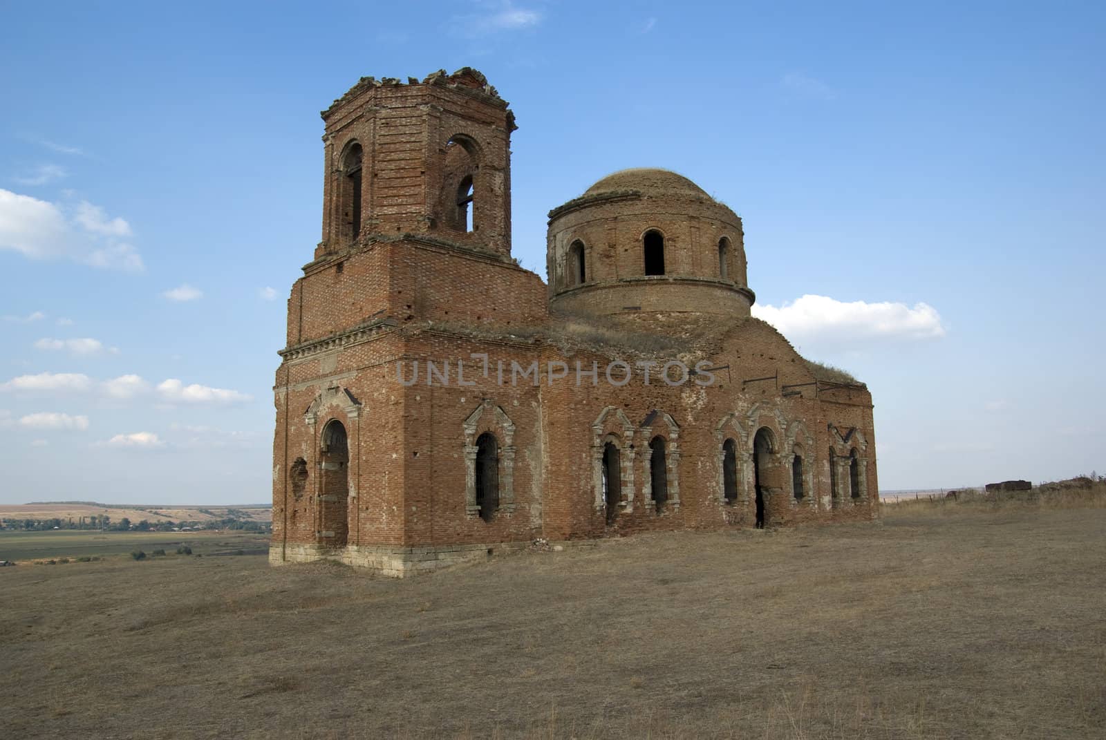 Old church destroyed during second world war. Rostov-on-Don, Rus by borodaev