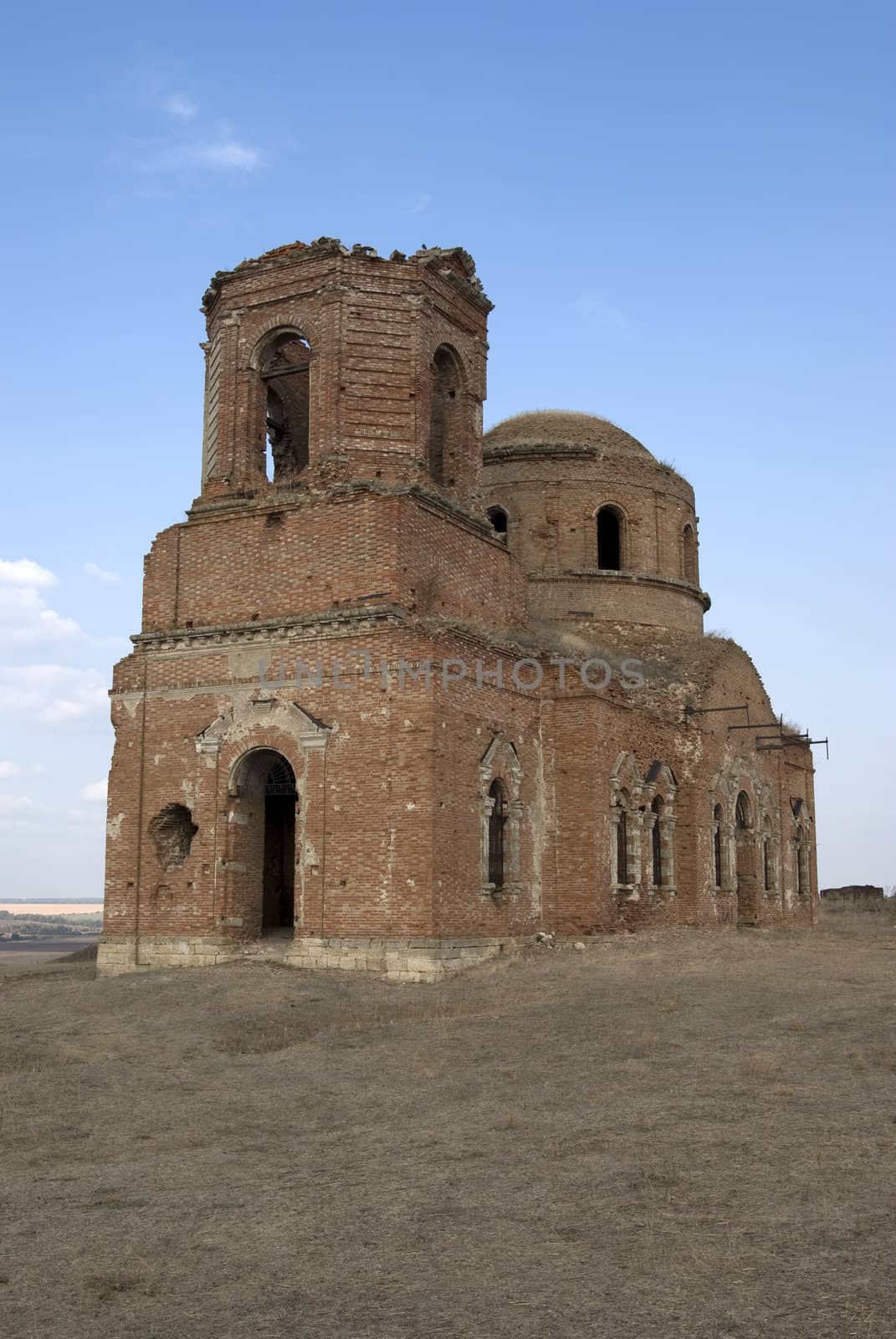 Old church destroyed during second world war. Near Rostov-on-Don by borodaev