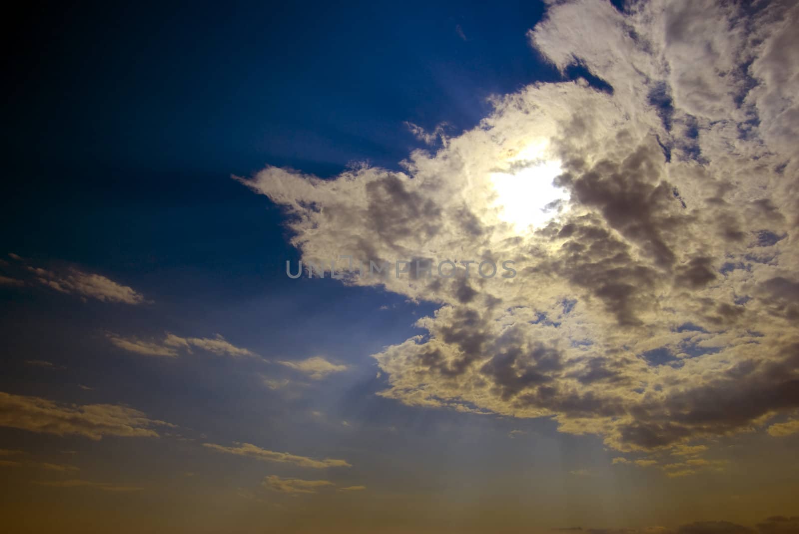 Futuristic sky with beautiful skylight. Black Sea, Russia.