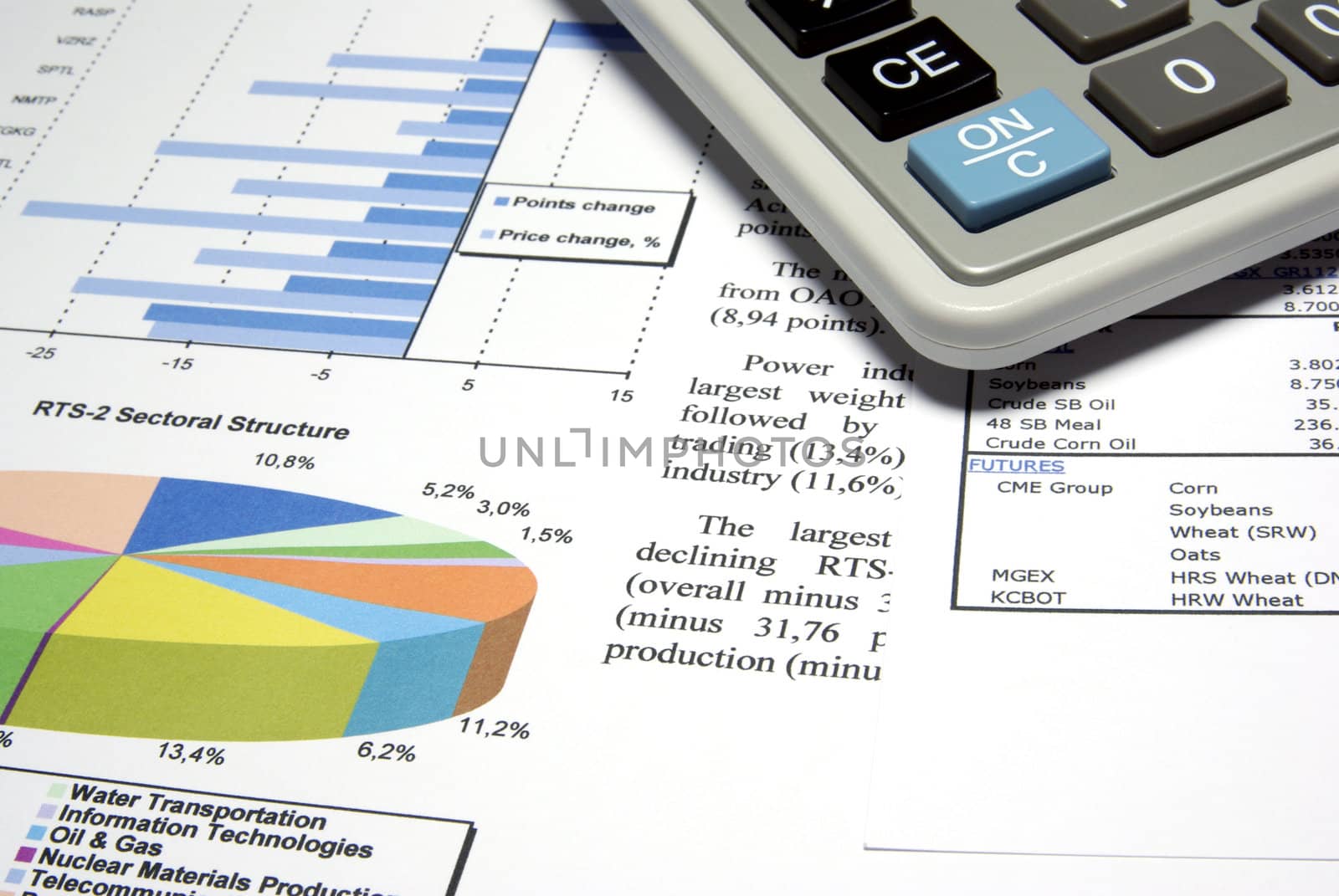 Calculator and finance diagrams. by borodaev