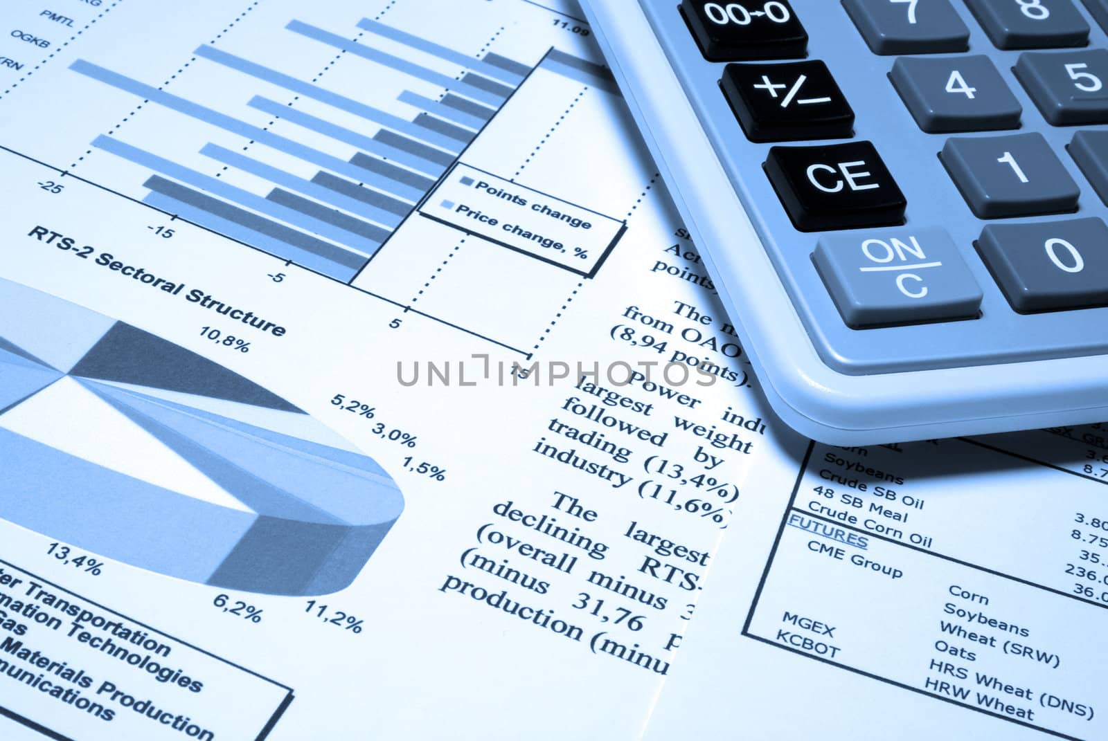 Calculator and printed diagrams.