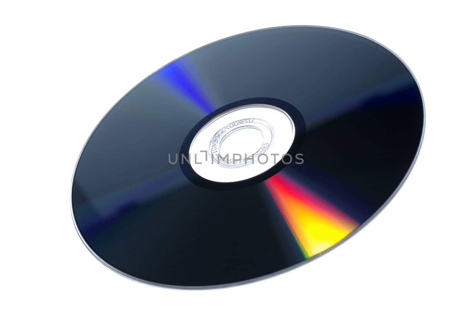 DVD-RW multimedia disc isolated on white background. by borodaev