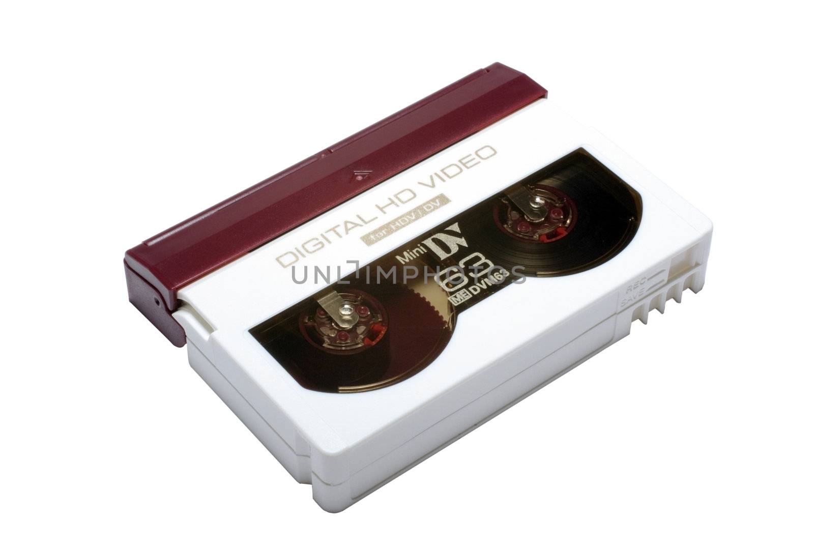 Digital HD video cassette isolated on white background. by borodaev