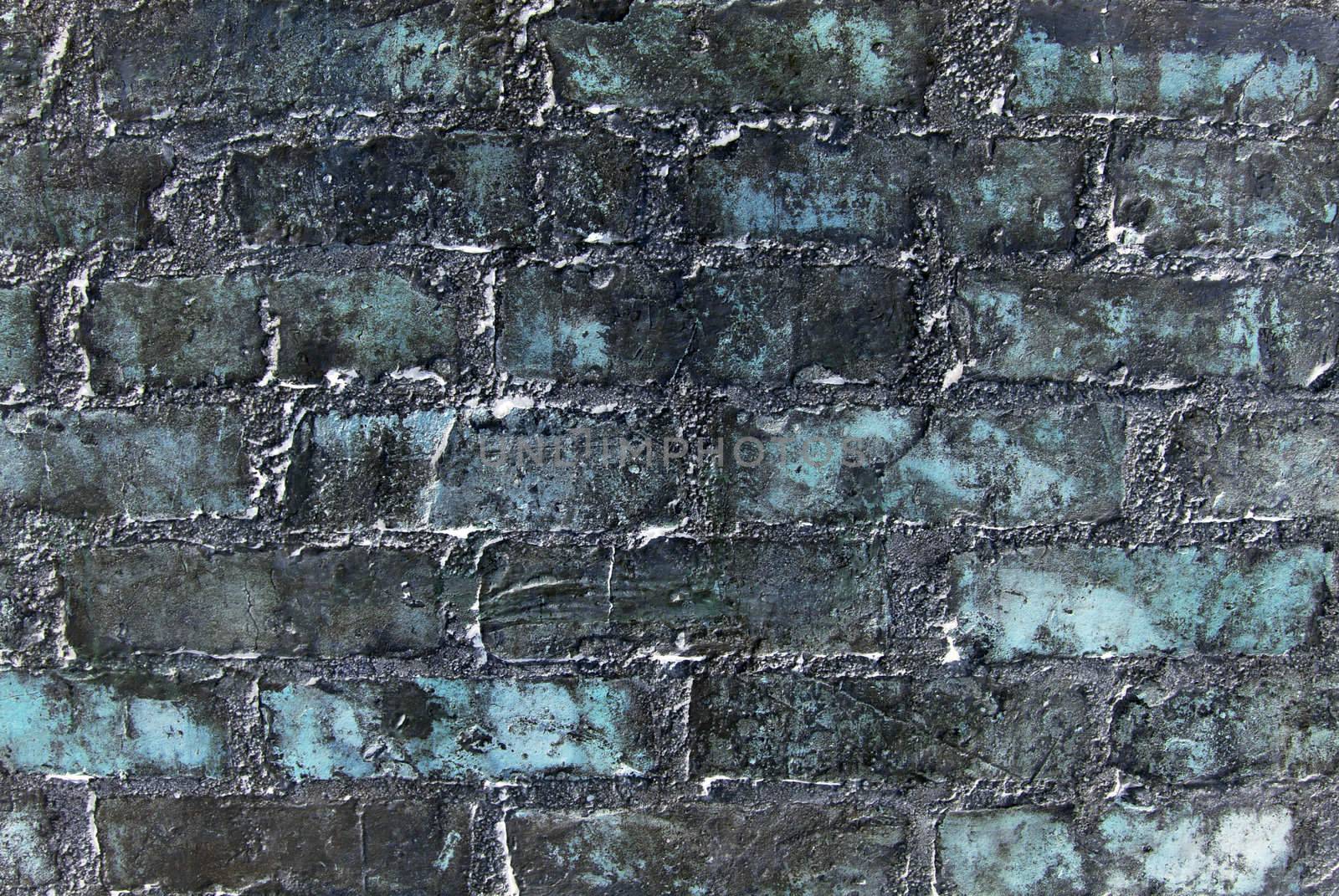 Abstract old blue grunge wall. Textured background.