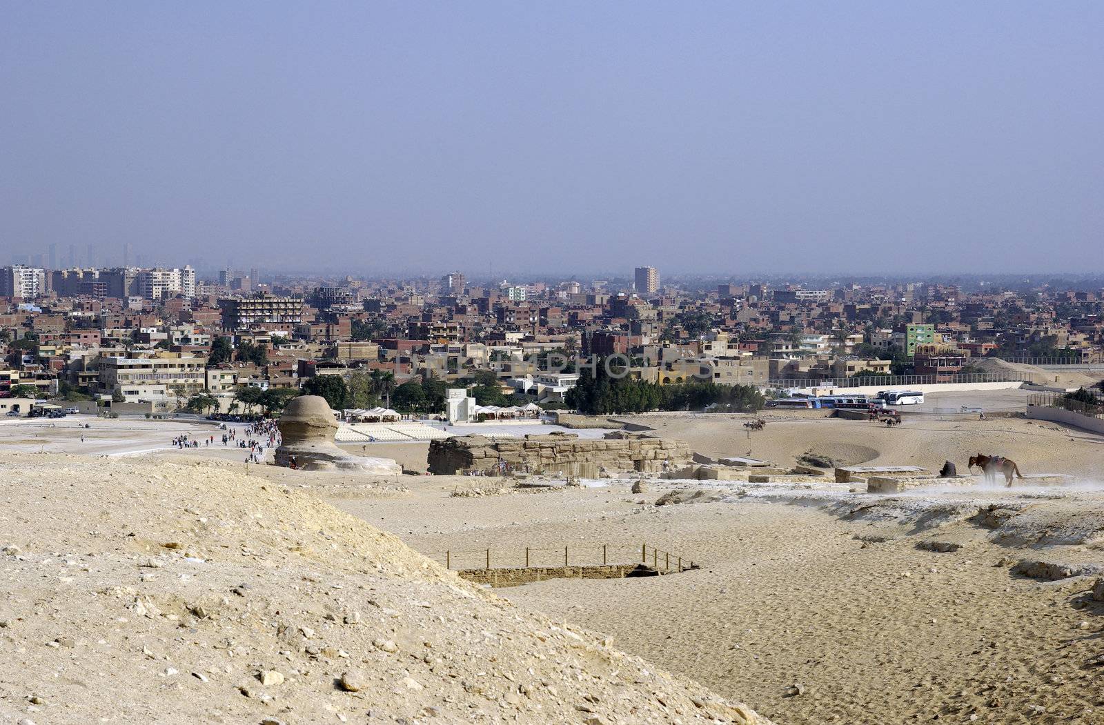 Cairo cityscape from point near Sphinx.