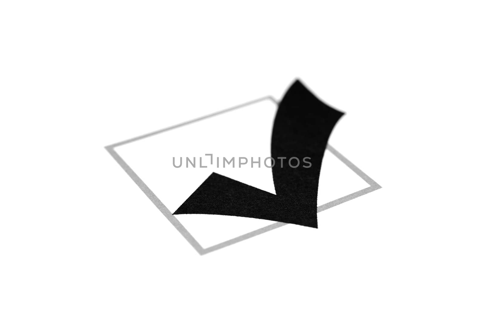 Close up photo of checkbox isolated on white background. by borodaev